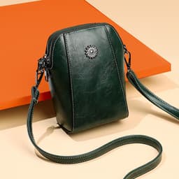 image-2023 New Autumn Trendy Soft Leather Mobile Phone Bag Women's Crossbody Mini Small Bag Fashion Vertical Style Small Mobile Phone Bag