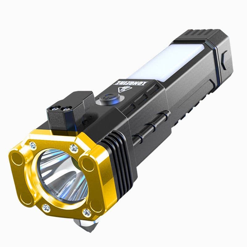 image-Car Safety Hammer - LED Flashlight Multi-Tool Silver