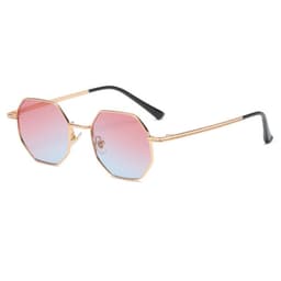 image-2022 Fashion Polygonal Metal Sunglasses Copper Alloy Frame Gold With Black Lenses Unisex Full Rim Party Style DB59