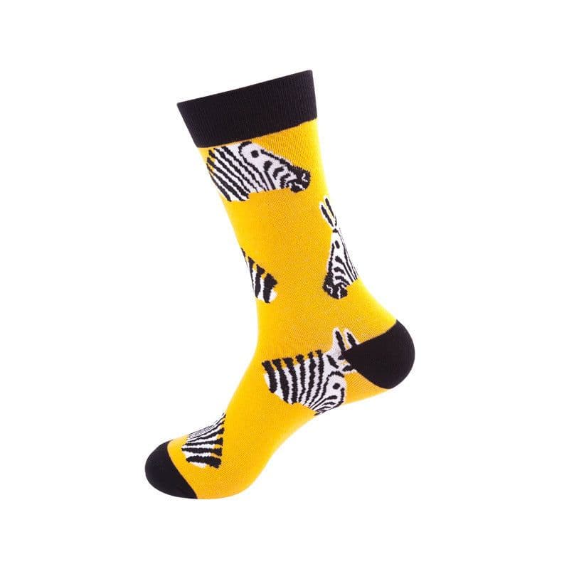 image-Mo Xi Stripe Socks - Mid Tube Cotton Unisex 41-46