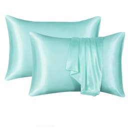 image-Summer Hot Selling Pure Color Satin Imitation Silk Pillowcase Digital Printing Embroidery Screen Printing Bedding Amazon
