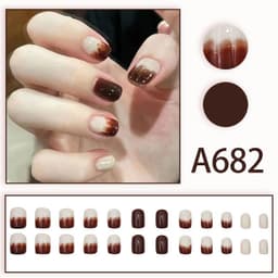 image-Autumn and winter gentle, sweet and pure desire INS style manicure wear nail polish girl whitening printed ice transparent fake nail polish