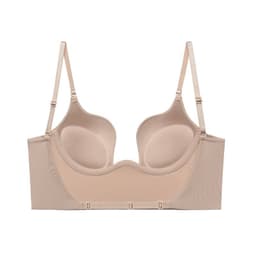 image-u-shaped sexy gathered glossy seamless bra invisible bra large backless underwear women's suit