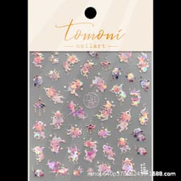 image-Shell Light Gold Koi Nail Stickers - Aurora Pink