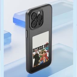 image-DIY Ink Screen Phone Case for iPhone 14/15Pro - Black, Shockproof, NFC