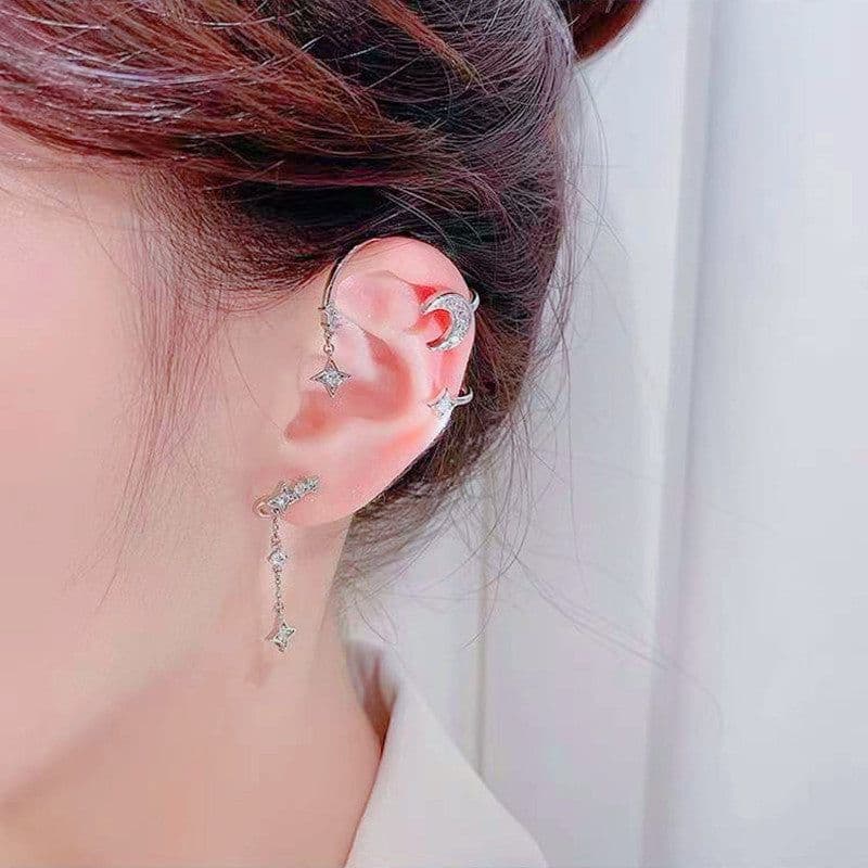 image-Moon Ear Clip Bone Conduction Earring - South Korea Design, No Piercing
