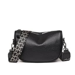 image-Cowhide Leather Saddle Bag - Khaki Small Square