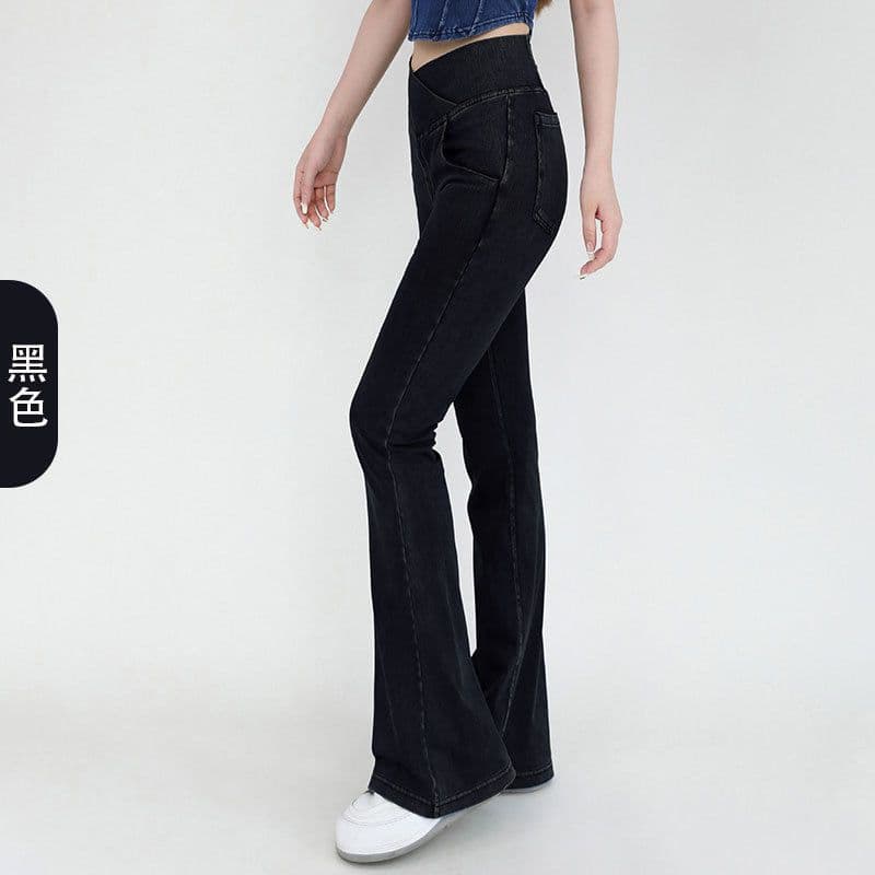 image-Chevalier High-Waist Denim Yoga Pants - Light Blue XXL