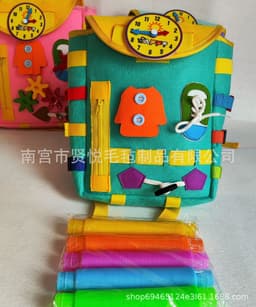 image-Felt Children's Toy Activity Board School Bag