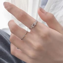 image-The new Korean version of the knotted diamond ring women's simple fashion temperament personality high-end open ring cross-border special supply