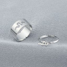 image-European Retro Couple Airplane Love Ring - Simple Hollow Design, Adjustable, Alloy Jewelry for Women