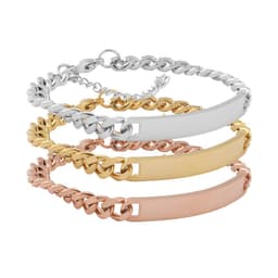 image-RUMNVNTY Stainless Steel Couple Engraving Bracelet