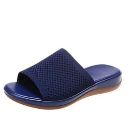 image-Wish independent station sandals 2022 spring and summer new knitted thick bottom 36-43 large size flat slippers women wholesale