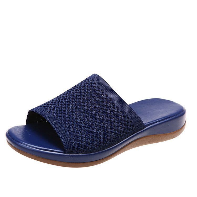 image-Wish independent station sandals 2022 spring and summer new knitted thick bottom 36-43 large size flat slippers women wholesale