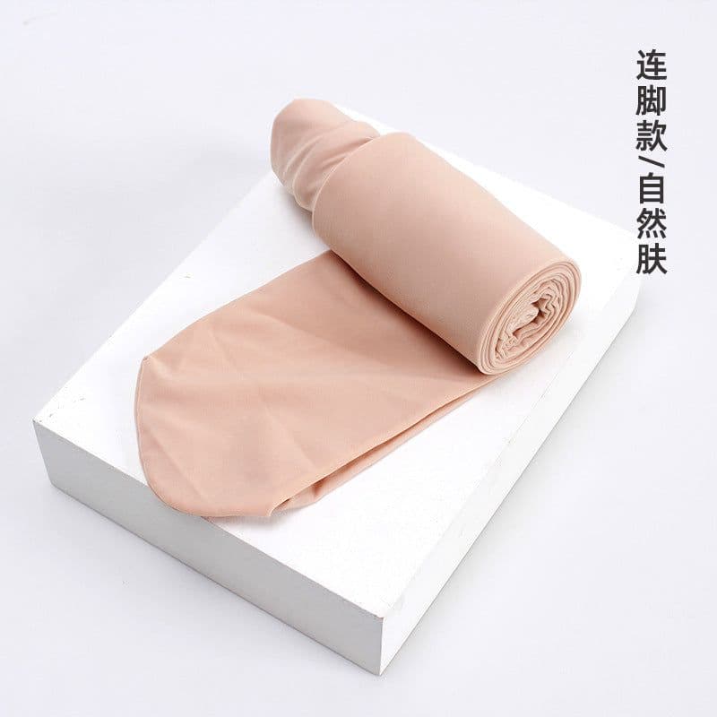 image-Women's Gray Thickened Fleece Pantyhose - Winter Warm