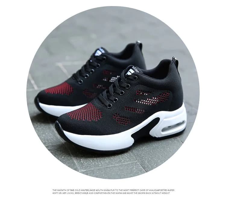 image-Shoe Factory Wholesale Spring Soft Bottom Mesh Surface Breathable Inner Increase Women's Shoes Sports Running Shoes Muffin Shoes Summer Casual Shoes