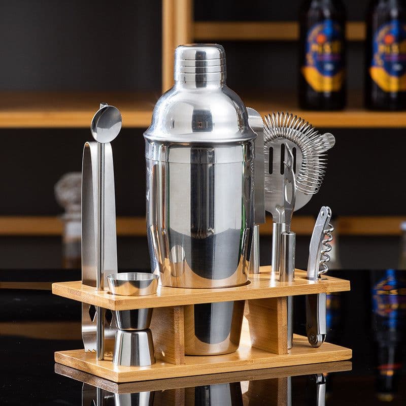 image-Stainless Steel Cocktail Shaker Set - Nordic Style Bar Tool 21.5x17x13.5CM