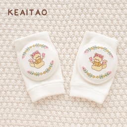 image-Cute baby knee pads for boys and girls crawling protective gear baby toddler anti-fall pure white sponge elbow pads summer thin