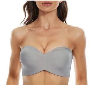 image-Cross-border foreign trade European and American underwear seamless invisible bra detachable gathered thin with steel ring large size tube top wholesale