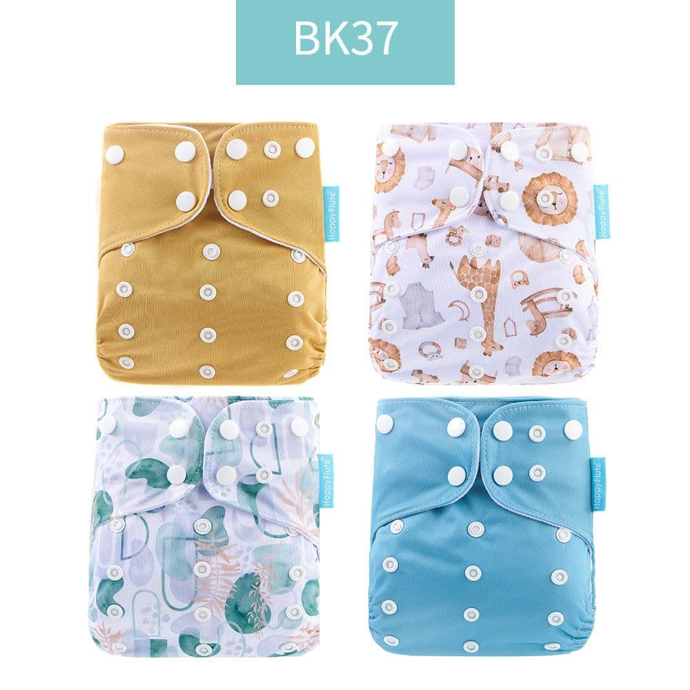 image-Happyflute 4-Pack Washable Training Pants - Waterproof Diapers for Infants 1-3 Years Old