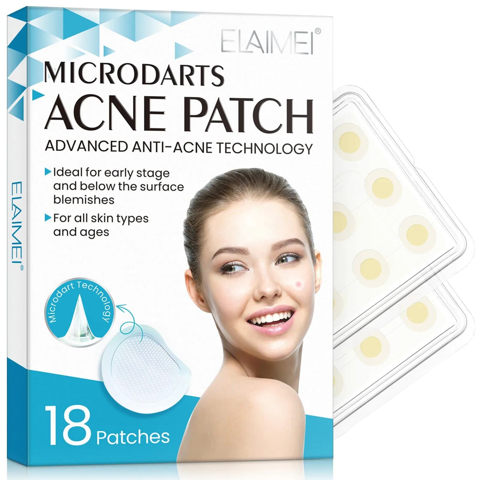 image-ELAIMEI Acne Patches Hydrocolloid Tea Tree 18pcs