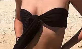 image-Women's Bikini Swimsuit - Black Strappy S