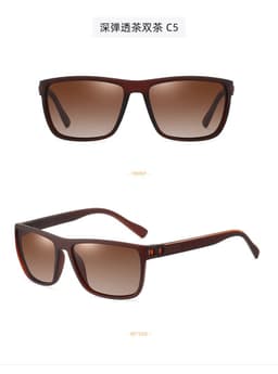image-Polarized Sunglasses Men's Square Frame UV400 Black