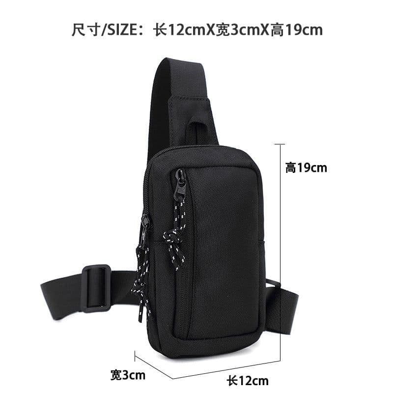 image-Men's Chest Bag - Black Oxford Cloth Small