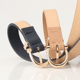 image-Korean Fashion Belt for Ladies - Imitation Leather, Alloy Buckle, Decorative Thin Jeans Belt
