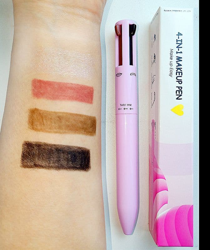 image-4 in 1 Makeup Pen - 4 Colors Eyebrow Eyeliner Lip