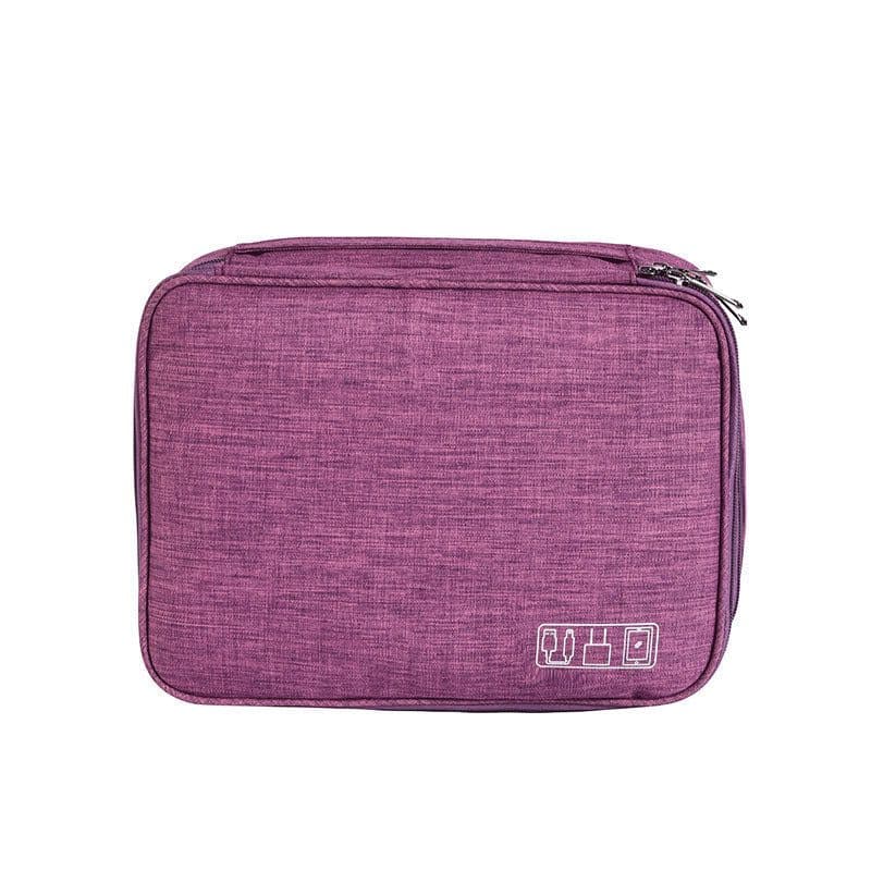 image-Cross-border cation charger storage bag Portable data cable mobile phone storage bag Waterproof three-layer digital bag