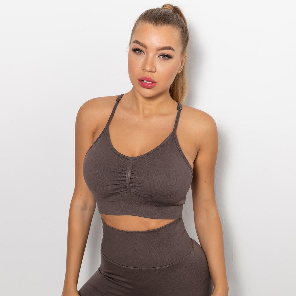 image-Nesha Sky Blue Sports Bra - XL, Quick-Drying Yoga Vest