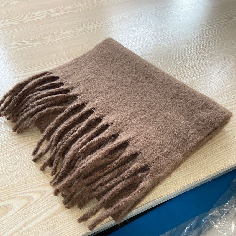 image-GINES LILY 28-Color Cashmere Scarf - Army Green, 43x225cm Warm
