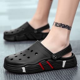 image-Xindixin Hole Shoes Men Sandals Purple 46