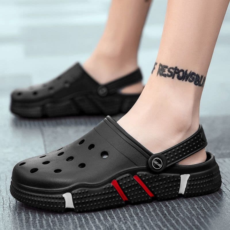 image-Xindixin Hole Shoes Men Sandals Purple 46