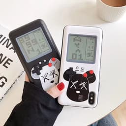 image-Tetris black and white screen Apple 13/12 suitable for iPhone 14promax game console mobile phone case xs/8p