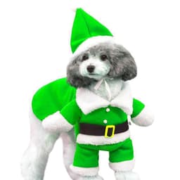 image-Dog Christmas Outfit Santa Dress Green Fleece XXL
