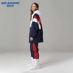 image-Men's Women's Ski Suit Waterproof Windproof Snowboard Snow Suit XXL Navy Blue