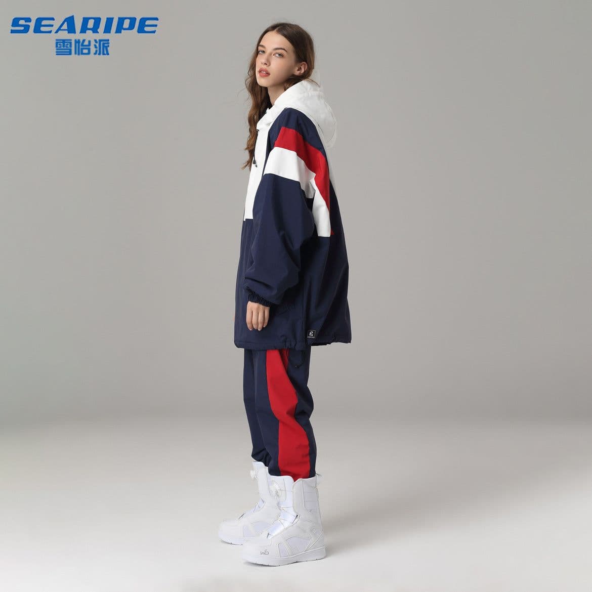 image-Men's Women's Ski Suit Waterproof Windproof Snowboard Snow Suit XXL Navy Blue