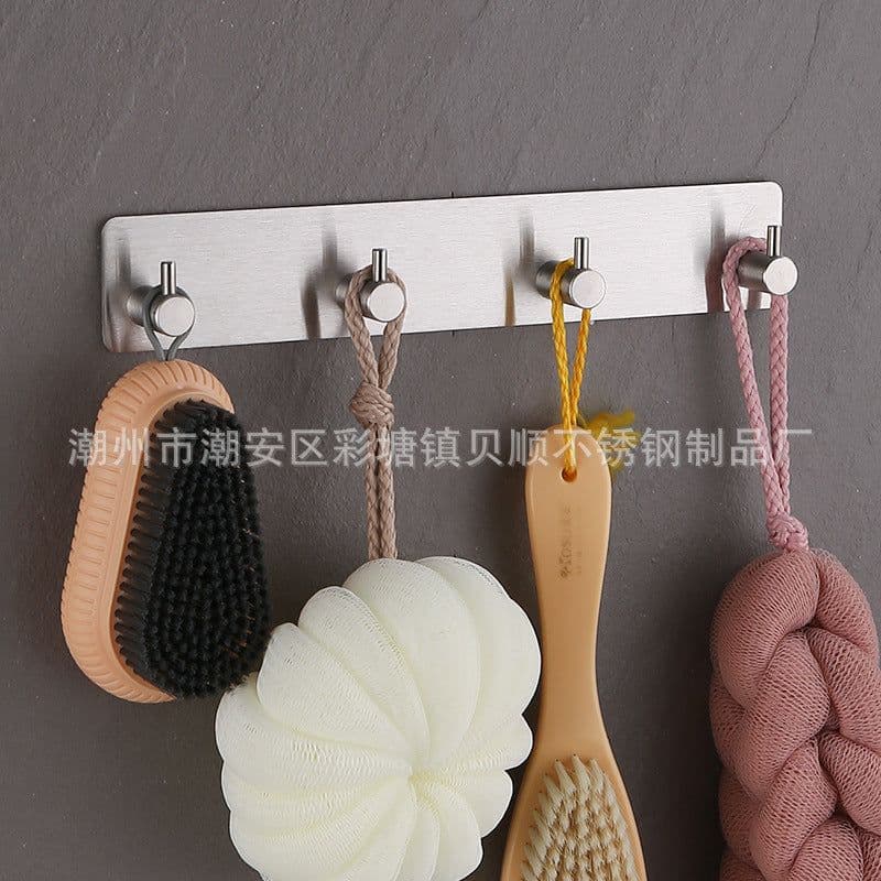 image-304 Stainless Steel Kitchen Hook - 6 Black Rows - 30kg Weight