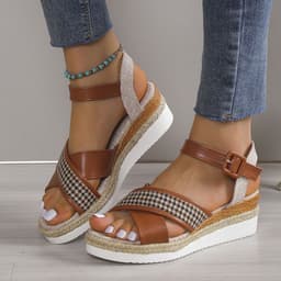 image-Women's Sandals Size 42 White Buckle Casual