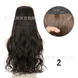image-Lansa Adjustable Wig Piece 56 cm Seamless Long Curly Hair