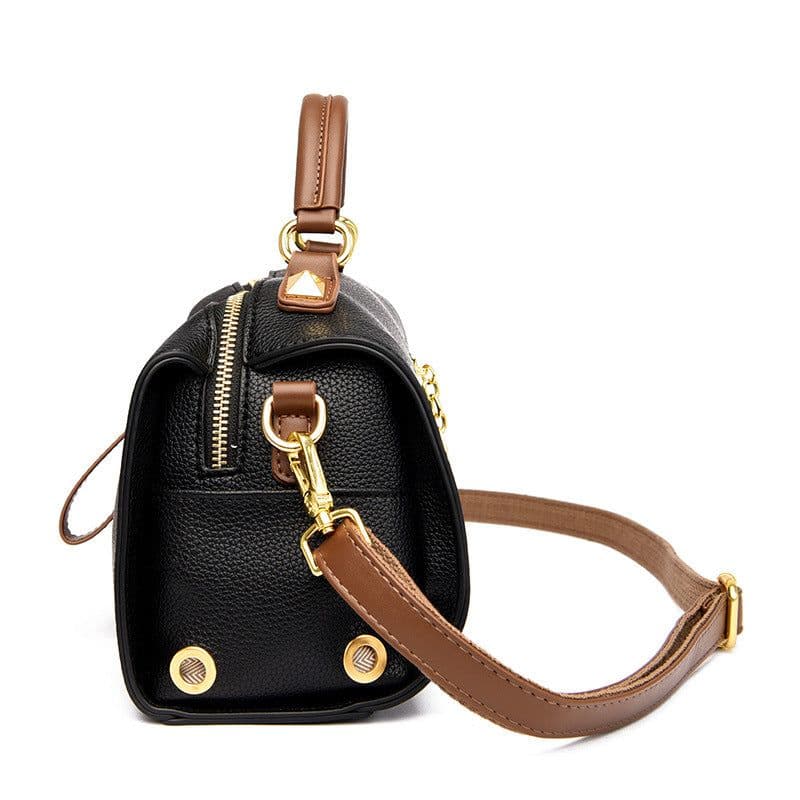 image-Boston Shoulder Bag - Black PU Casual