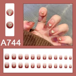 image-Fresh French flowers, cute ins wind, ice and transparent stars, long style, short style, white, high-end manicure and wearable nails