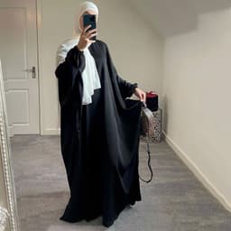 image-Women's Abaya Dress - Grey Long Sleeve One Size