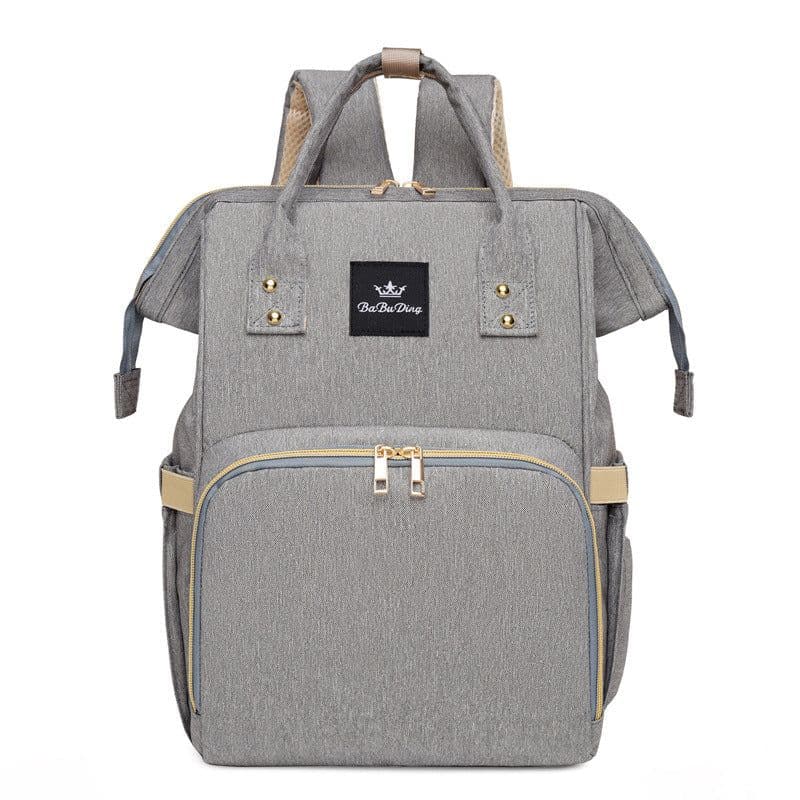 image-Mummy Backpack Large Capacity Grey Oxford Cloth