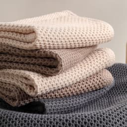 image-Cotton Kitchen Towel - Beige Honeycomb Absorbent