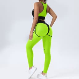 image-Yoga Two-Piece Set - European/American Style, Sexy, Black, Size L