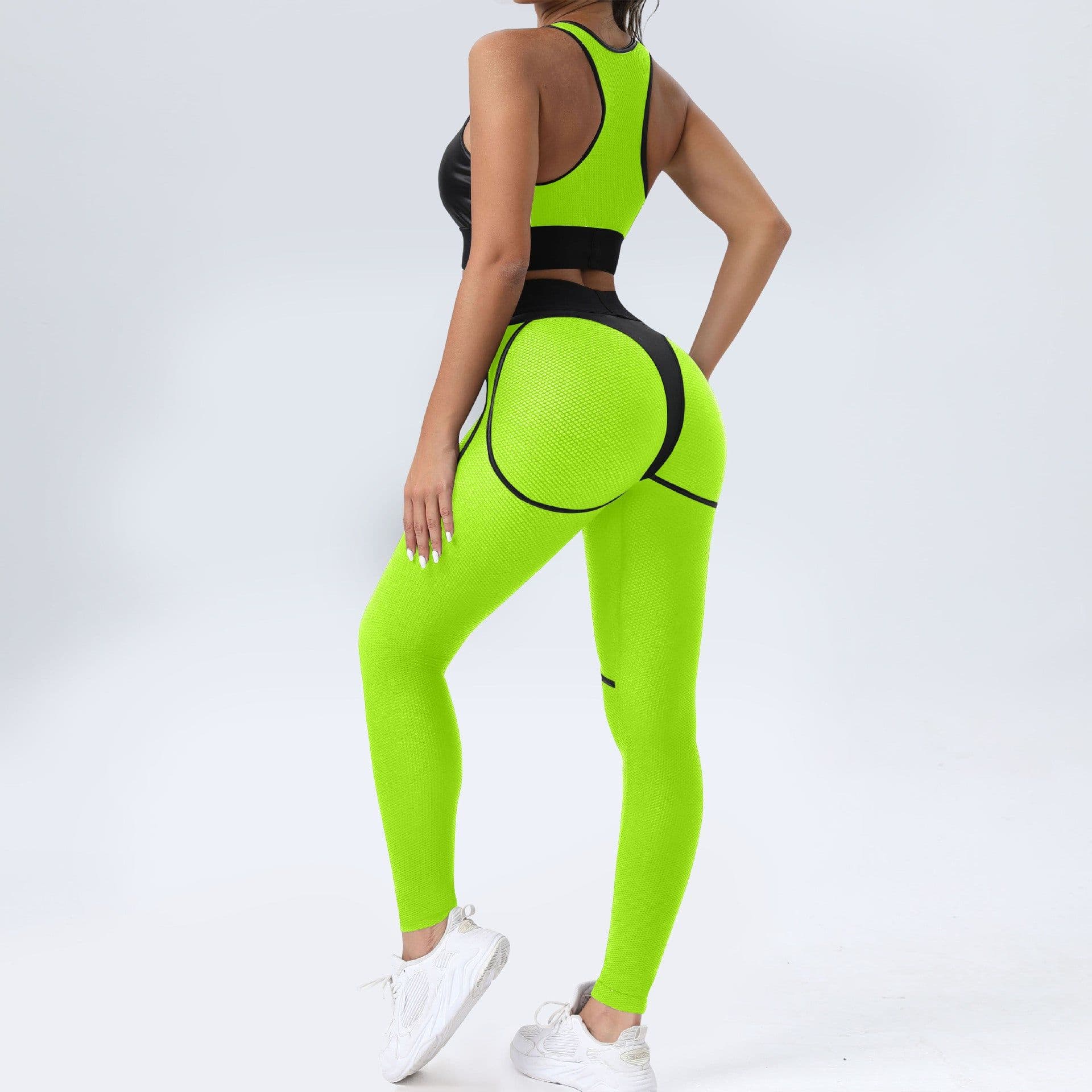 image-Yoga Two-Piece Set - European/American Style, Sexy, Black, Size L