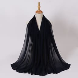 image-Weicai Chiffon Hijab Scarf - Gray Coffee 175x70cm